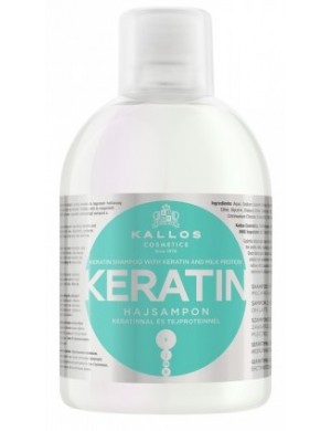 KALLOS Szampon do włosów z keratyną ułatwiający prostowanie KERATIN 1000 ml