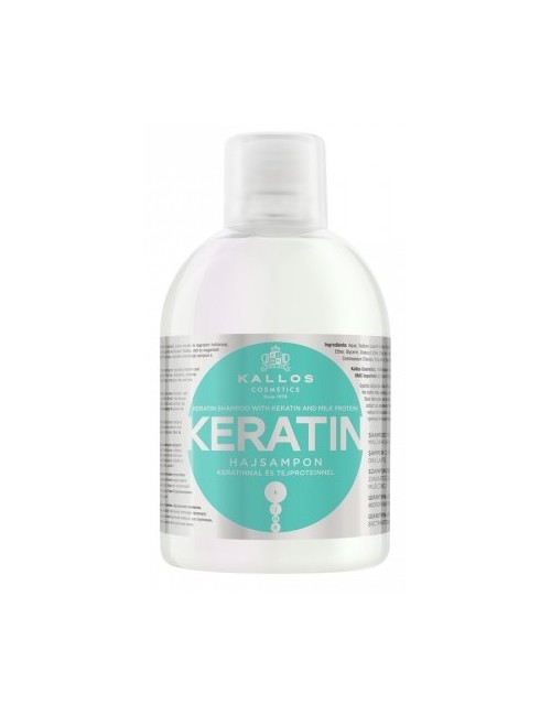 KALLOS Szampon do włosów z keratyną ułatwiający prostowanie KERATIN 1000 ml