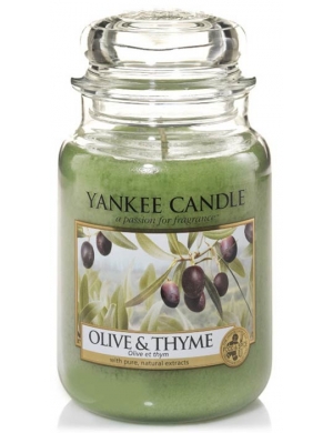 YANKEE CANDLE Duża świeca zapachowa - Olive & Thyme (duży słój)