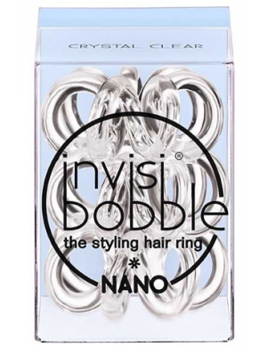 Invisibobble Nano, Gumki do upinania i stylizacji włosów - Crystal Clear